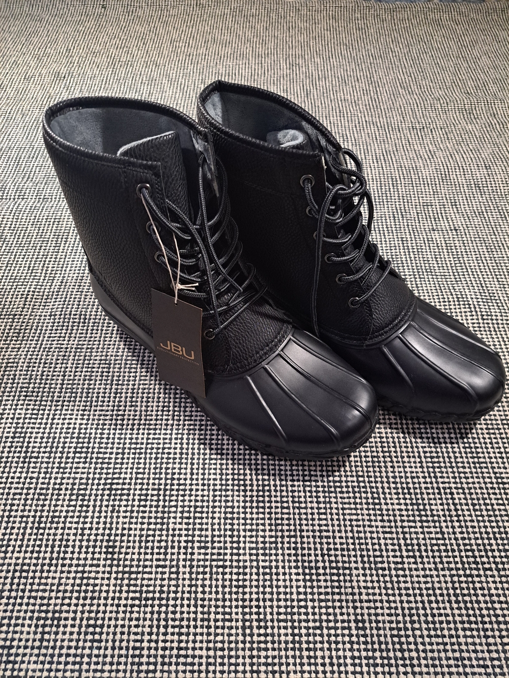 JBU Men's Black Lace-Up Duck Boots